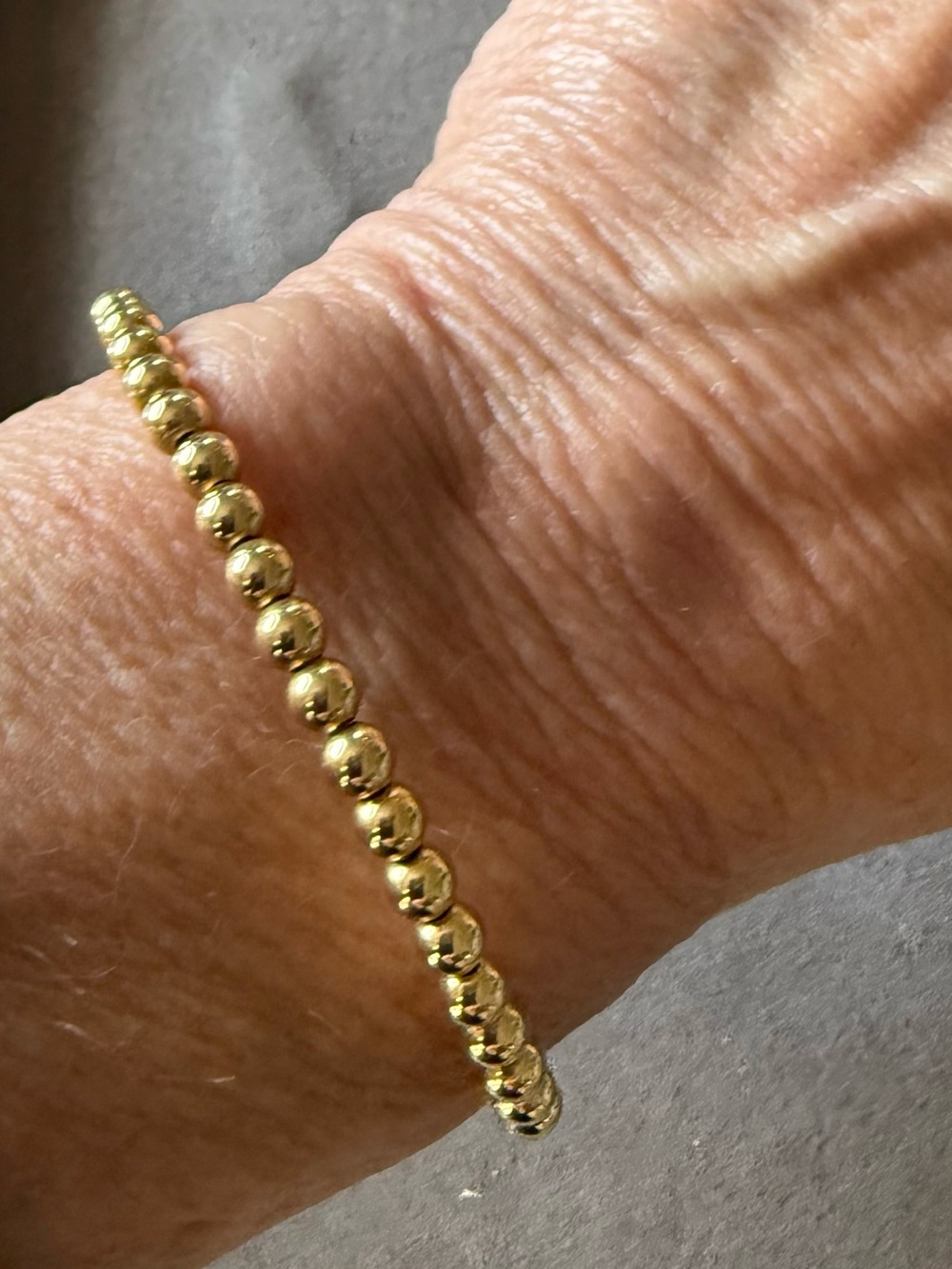 14k Gold 3.5 mm Gold Beaded Bangle Bracelet - Classic Women’s Jewelry